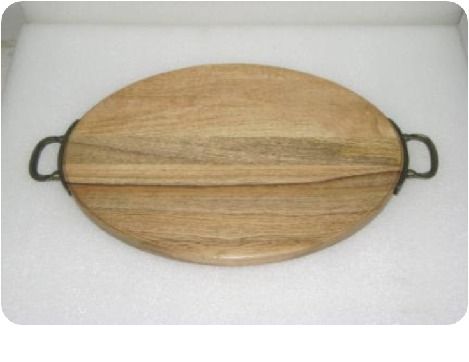 Wooden Cheese Board With Steel Handle