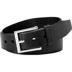 Silver Black Leather Belts