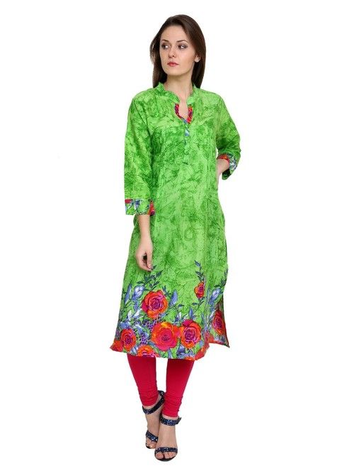 Silver Rayon Printed Kurtis