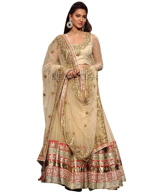 Designer Beige Color Lehenga