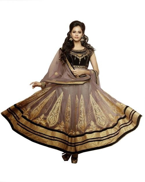 Heavy Fluffy Light Brown Salwar Kameez