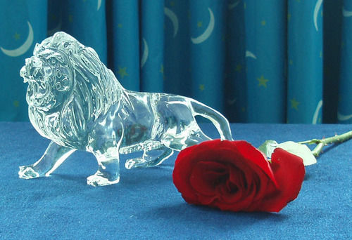 Crystal Glass Lion Animal Figurine