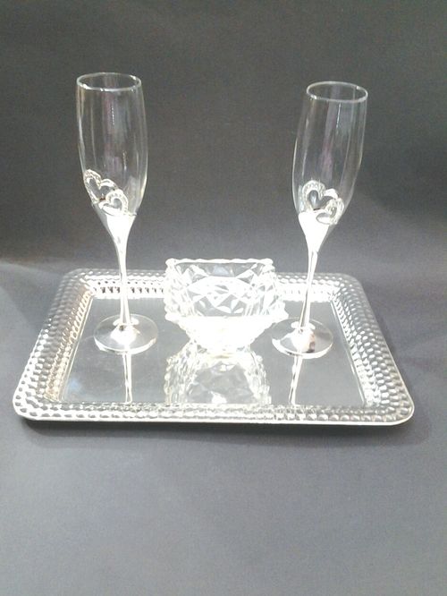 Wine Set With Silver Plated Tray