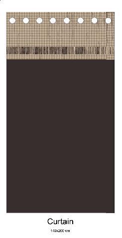 Beige And Brown Design Curtain