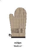 Beige And Brown Design Mitten