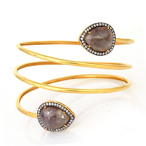 Gold Diamond Gemstone Bangles