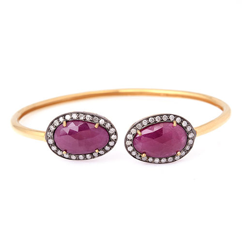 Gold Silver Diamond Ruby Bangles