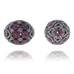 Diamond Ruby Silver Bead Findings