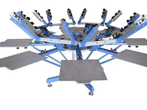 HS-880S Eight Color Double-Cylinder T-Shirt Screen Printing Machine With Side Clamps