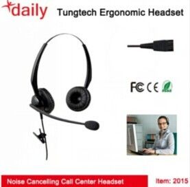 Double Ear Design Call Center Headset With Adjustable Headband