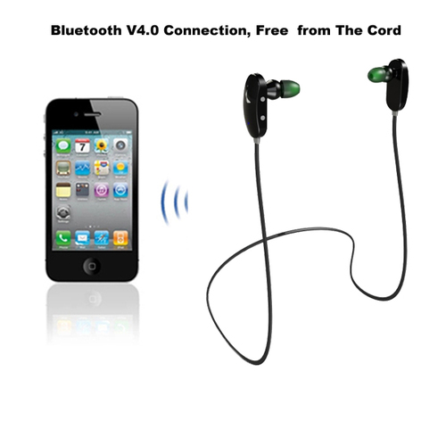 Bluetooth Headset - ABS & PVC Material 30.54x9.3x34.5mm Size Black & White Colors | Fashion Sport Style In-Ear Design V4.0 Bluetooth Stereo Sound Multi-Function Capability