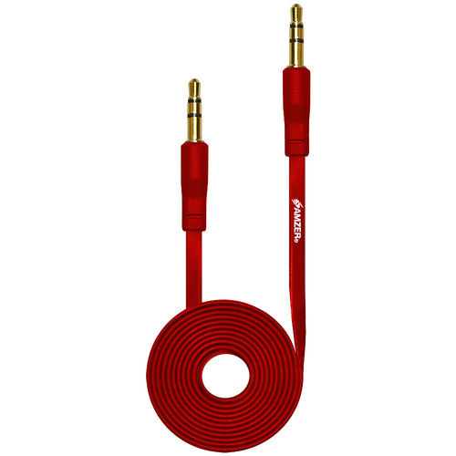 3.5mm Auxiliary Audio Cable Red (3ft)