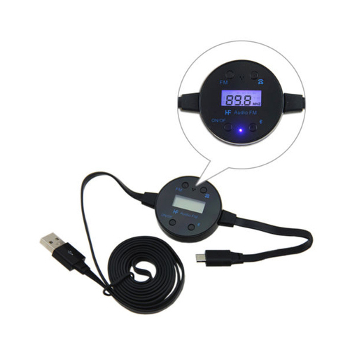 Black Bluetooth LCD Car Kit Handsfree And FM Transmitter for Mobile Phone MP3/MP4