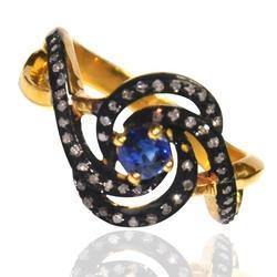 Pave Diamond Gold Plated Ring