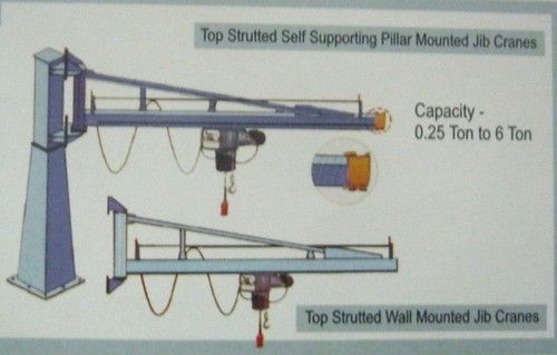 Top Strutted Self Supporting Pillar Mounted Jib Cranes