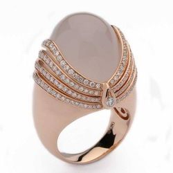 Rose Quartz Diamond Ring