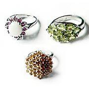 Stone Studded Silver Rings