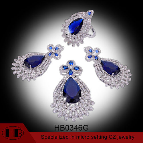 Clear And Sapphire Earring Sets For Women