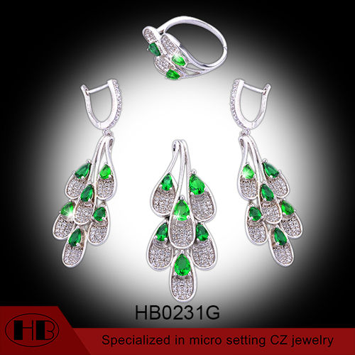 Emerald Zirconia CZ Earring Sets