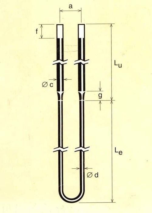 1700 Grade U Type 6/12mm Mosi2 Heater