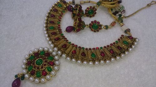 Ruby Green Antique Necklace