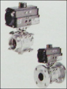 3 Pc Ball Valve With Pneumatic Rotary Actuator