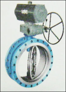 Double Flange Off Set Disc Butterfly Valve With Pneumatic Rotary Actuator 