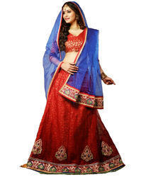 Maroon Net Party Wear Lehenga Choli