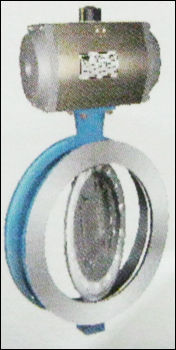 Wafer Type Off Set Disc Butterfly Valve With Pneumatic Rotary Actuator