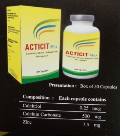 ACTICIT Max Calcitriol, Calcium Carbonate with Zinc Capsule