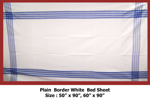 Plain Border White Bed Sheet