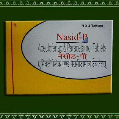  एसिक्लोफेनाक और पेरासिटामोल टैबलेट (NASID-P एंटी इन्फ्लेमेटरी एंड एनाल्जेसिक) 