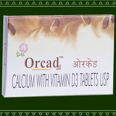 Orcad Calcium Carbonate 500Mg+ विटामिन D3 250 I.U.