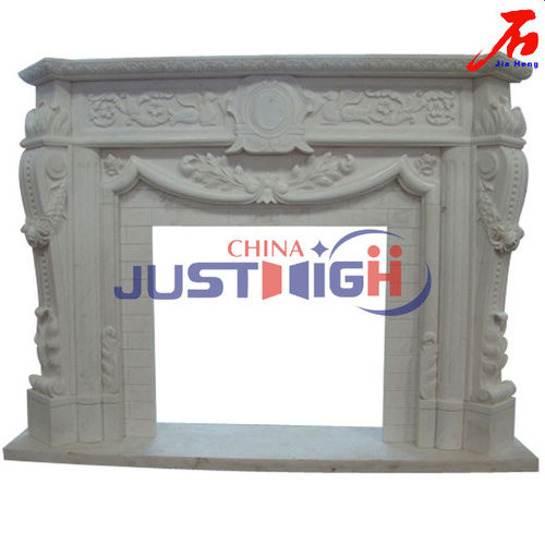 European Style White Marble Fireplace