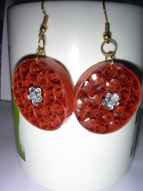 Mettalic Copper Coloured Circle Beehive Earring