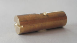 Horizontal Notch Cut In Brass Rod