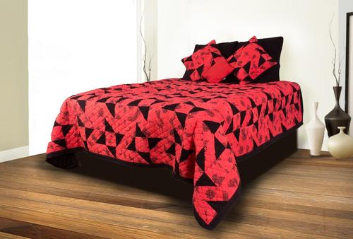 Hot Red Color Bed Covers with Matching Pillow (SHBC116)