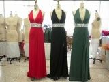 Handmade Crystals Stretch Evening Dress