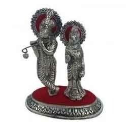 Silver Radha Krishna Statue