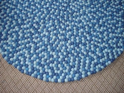 Felt Ball Rug Sky Blue