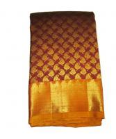 Maroon and Mustard Mango Brocade Wedding Saree