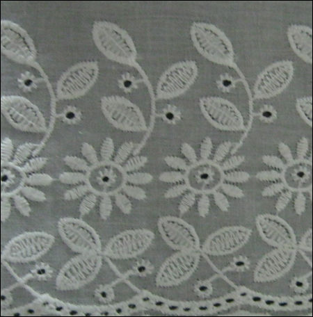 Pure White Embroidered Suit Fabric 