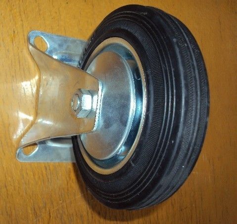 Steel Core Black Rubber Fixed Industrial Caster