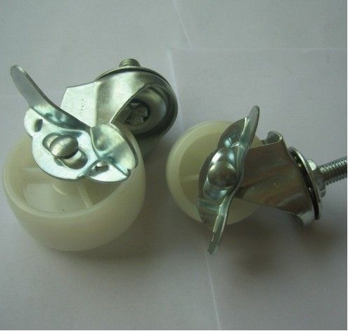 Light Duty Series White PP Caster Wheel With Side Brake