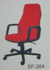 Medium Back Red Revolving Office Chair
