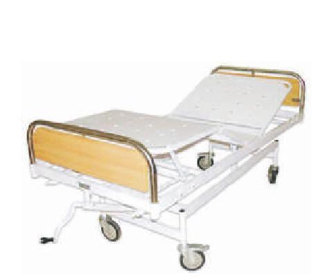 Semi ICU Hospital Beds (Medicom 1006) - MS Tube Frame, White Color | Adjustable Height, Telescopic IV Rod, Safety Side Railings, Durable Design