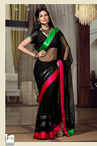 Black-Beige Jute Net Silk Saree (Soft Net S)