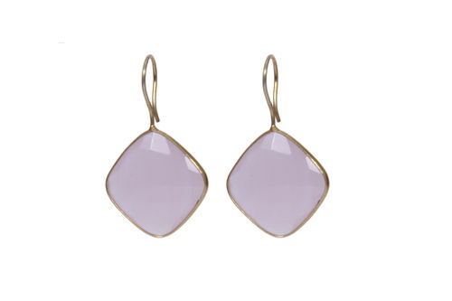 Sterling Silver Pink Quartz Earring