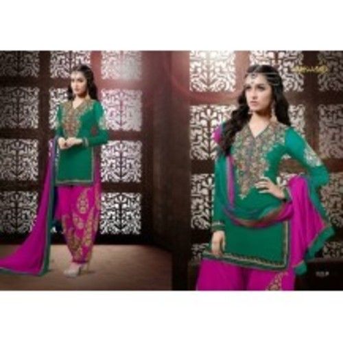 Attractive Georgette Semi-Stitched Patiala Suits