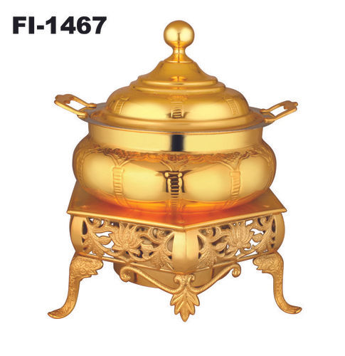 Brass Chafing Dish With Golden Plating